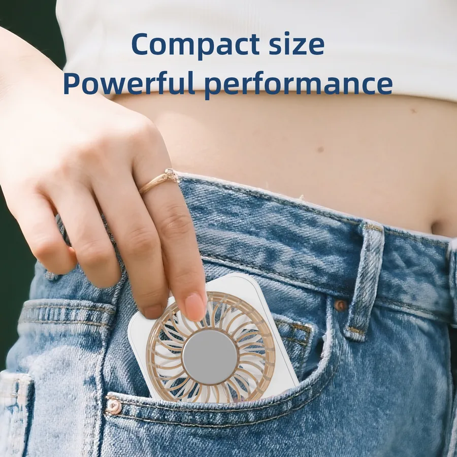 Handheld Portable Mini Cooling Fan USB Rechargeable Anti Loss Design Personal Fans Hand Held