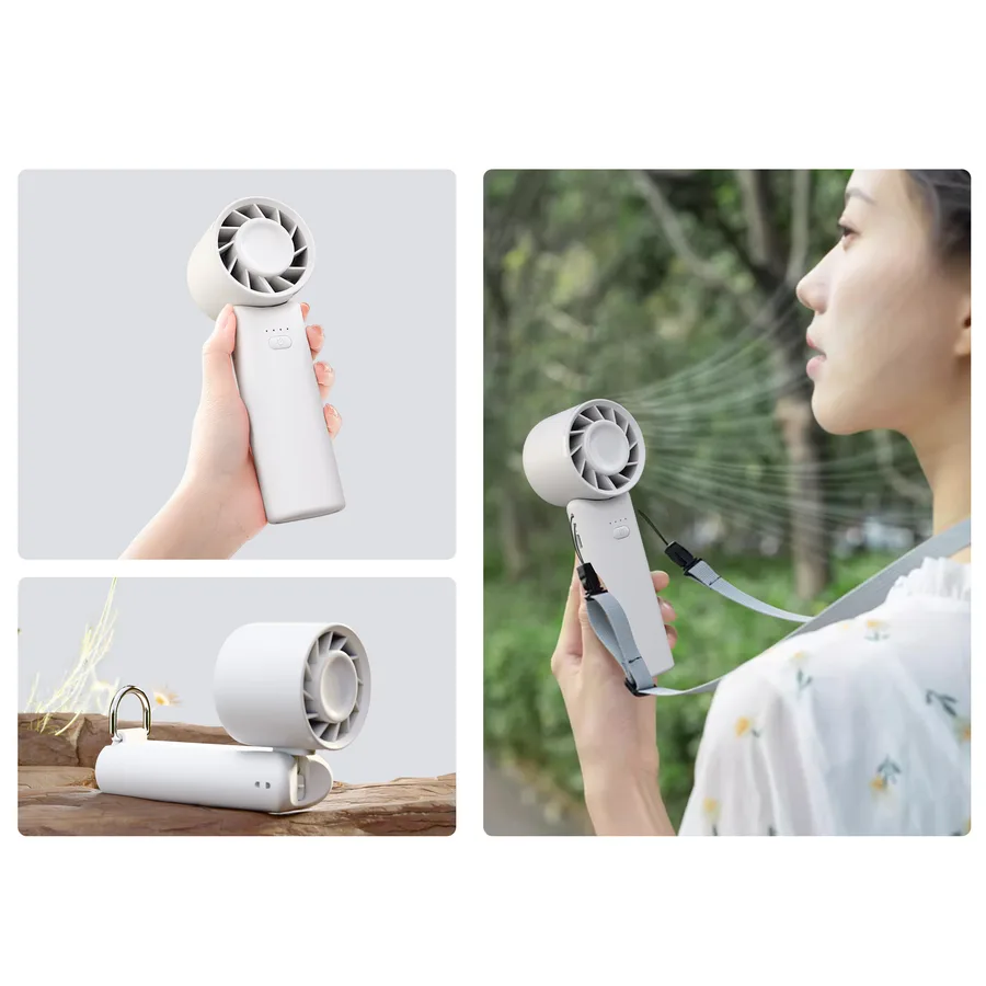 1200mAh Mini Handheld Fan Multi-Function Air Car Outdoor Cooling Fan Rechargeable Fan